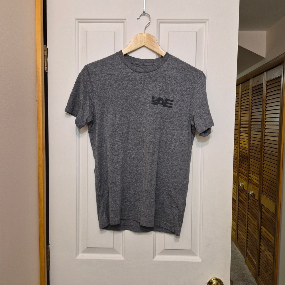 American Eagle Mens XS Heather Gray Graphic Logo Short Sleeve T-Shirt AE 1977